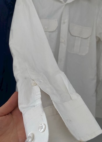 Erkek Beyaz Keten Uzun Kollu Gömlek - Görsel 3