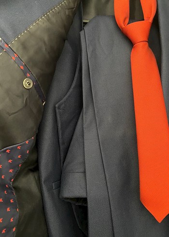 Koyu Lacivert Erkek Takım Elbise Notch Yaka - Görsel 2