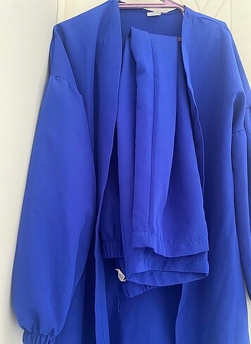 Pantolonlu ikili takım kadın mavi - Görsel 4