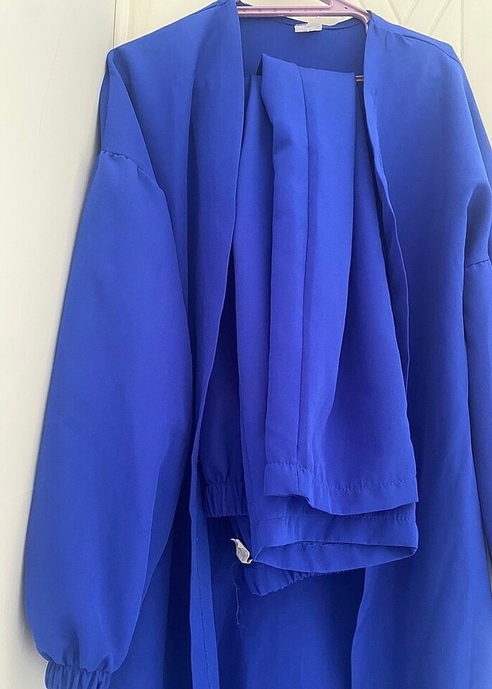 Pantolonlu ikili takım kadın mavi - Görsel 4