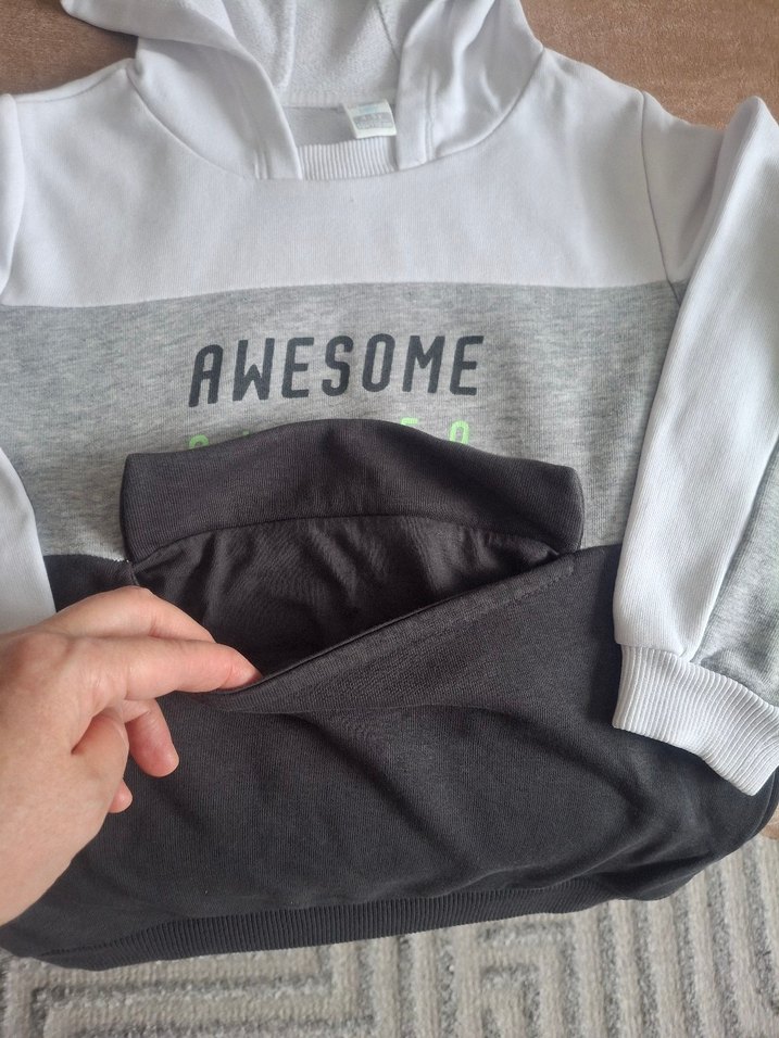 Gri Kapüşonlu Erkek Çocuk Sweatshirt - Görsel 3