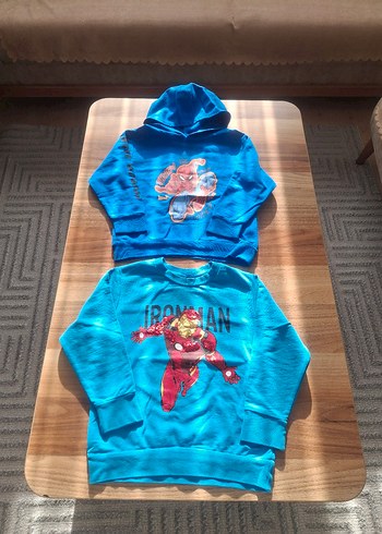 Mavi Kapüşonlu Örümcek Adam Baskılı Erkek Sweatshirt - Görsel 10