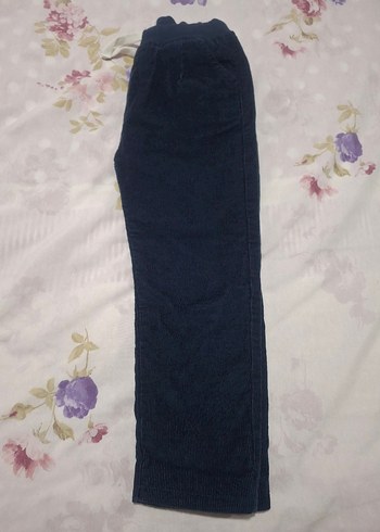 Erkek Çocuk Koyu Mavi Bol Kesim fitilli Pantolon - Görsel 4