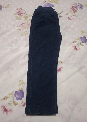 Erkek Çocuk Koyu Mavi Bol Kesim fitilli Pantolon - Görsel 5