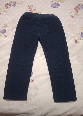 Erkek Çocuk Koyu Mavi Bol Kesim fitilli Pantolon - Görsel 2