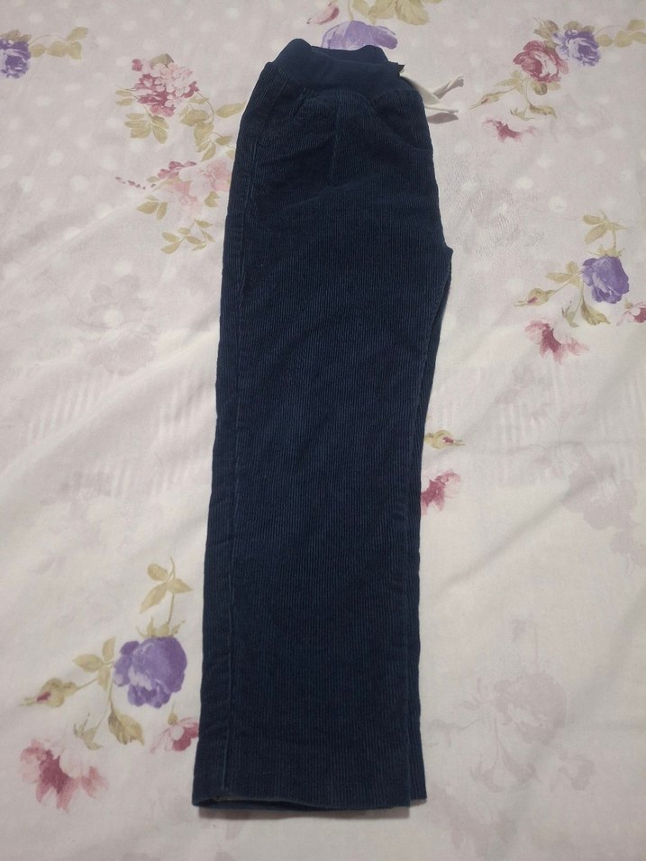 Erkek Çocuk Koyu Mavi Bol Kesim fitilli Pantolon - Görsel 5