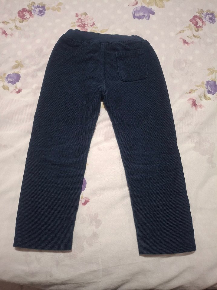 Erkek Çocuk Koyu Mavi Bol Kesim fitilli Pantolon - Görsel 2