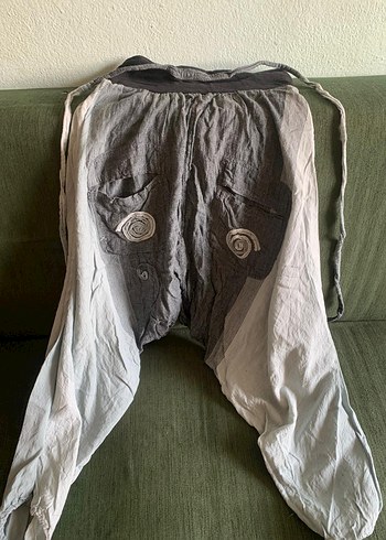 m Beden gri Renk Gri Nakışlı Unisex pantalon-şalvar