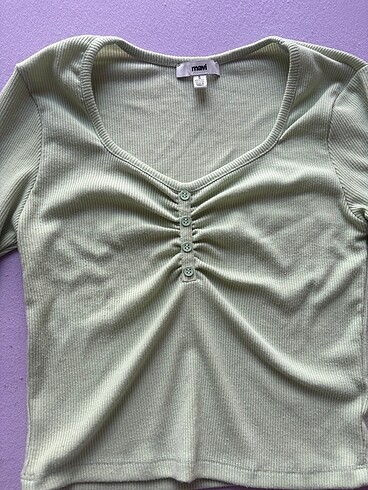 Koton Yeşil esnek crop bluz