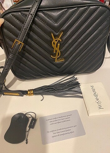 Orjinal Ysl siyah Lou Camera bag çanta