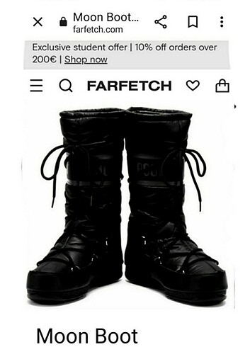 Siyah orjinal moon boot çizme