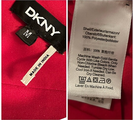 DKNY Dkny orjinal kırmızı askılı midi elbise