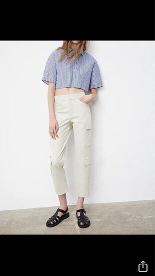 Zara Bayan Kargo cep pantolon