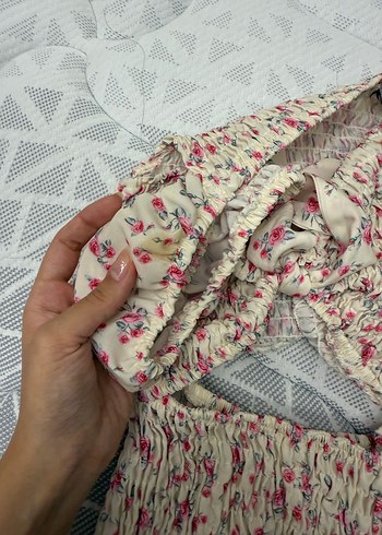 Zara Pembe Mini Elbise Fırfırlı