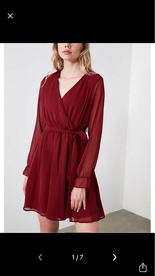 Trendyolmilla bordo elbise