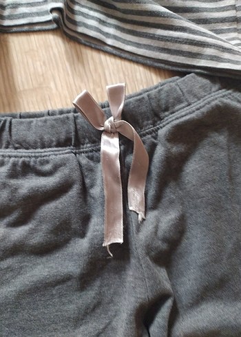 Gri Uzun Kollu kız çocuk Pijama Takımı - Görsel 6