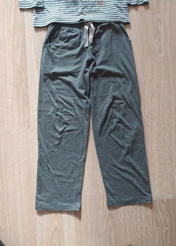 Gri Uzun Kollu kız çocuk Pijama Takımı - Görsel 4