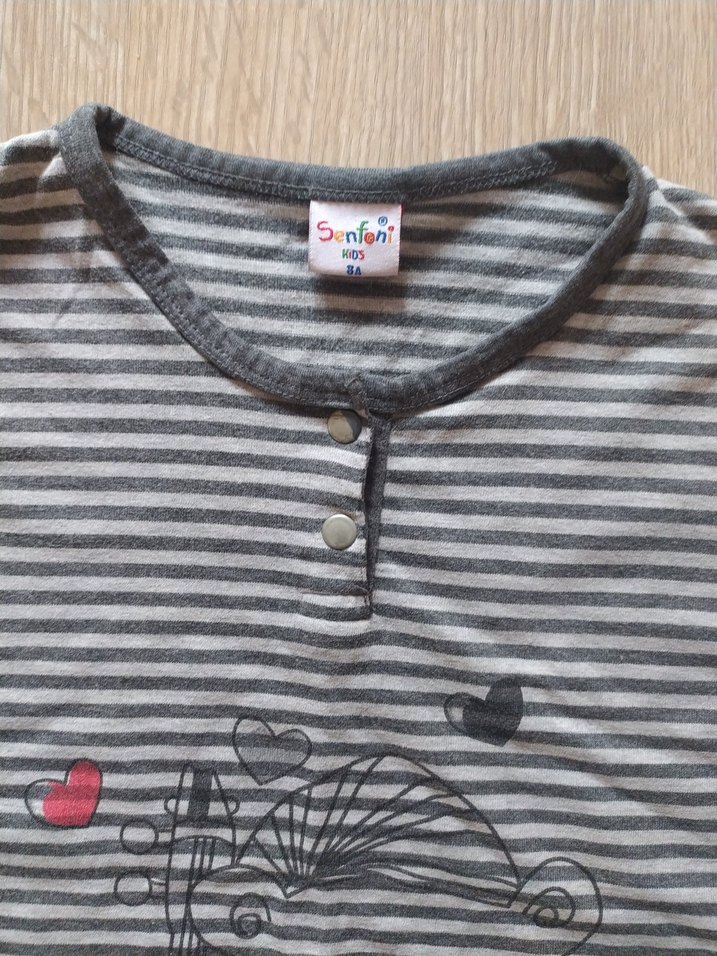 Gri Uzun Kollu kız çocuk Pijama Takımı - Görsel 3