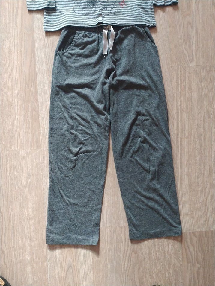 Gri Uzun Kollu kız çocuk Pijama Takımı - Görsel 4