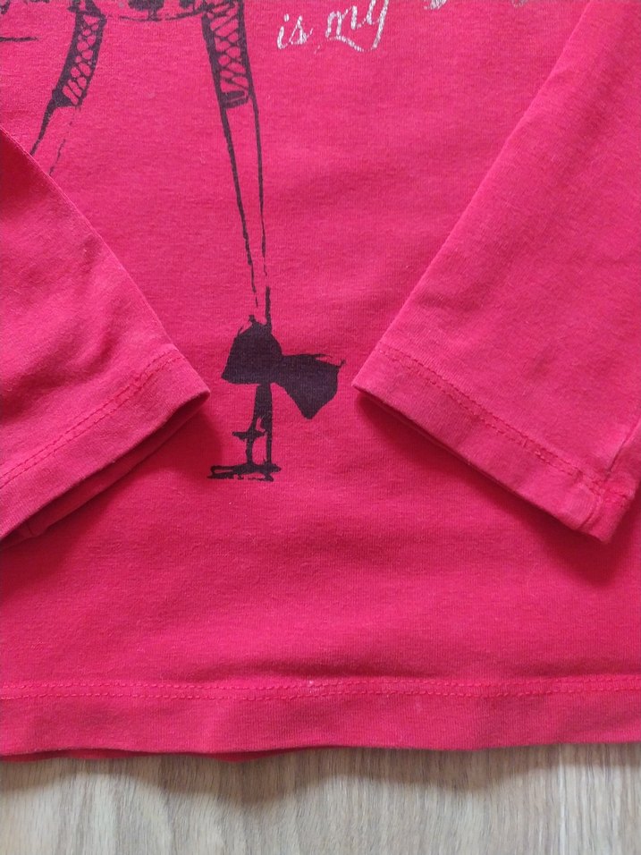 Kız Çocuk Pembe Uzun Kollu Baskılı Tişört - Görsel 4