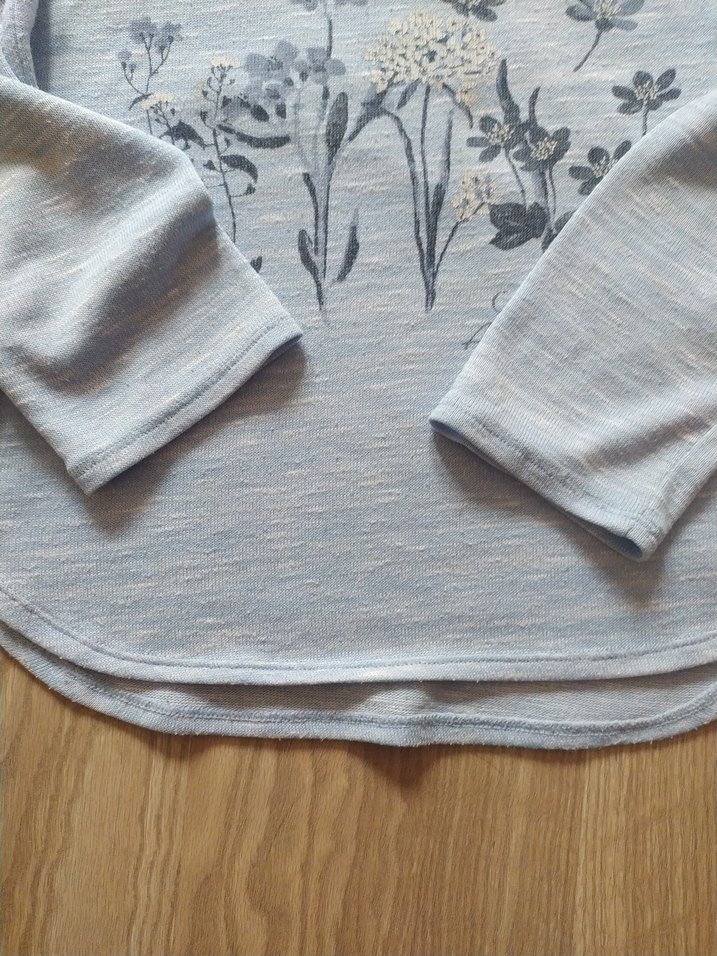 Kız Çocuk Gri Uzun Kollu Baskılı Tişört - Görsel 4