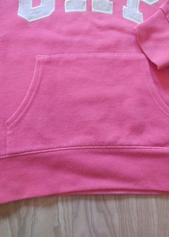 Kız Çocuk Pembe Kapüşonlu Sweatshirt - Görsel 5