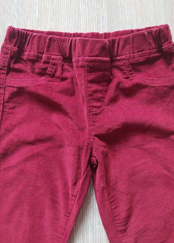 Bordo Kız Çocuk Dar Kesim Pantolon - Görsel 2