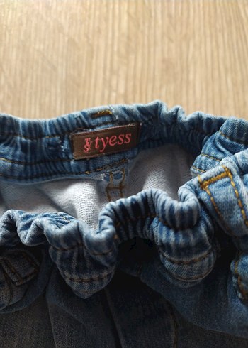 Kız Çocuk Gri Mavi Baggy Kot Pantolon - Görsel 5