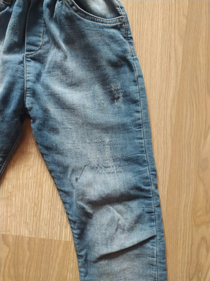 Kız Çocuk Gri Mavi Baggy Kot Pantolon - Görsel 3