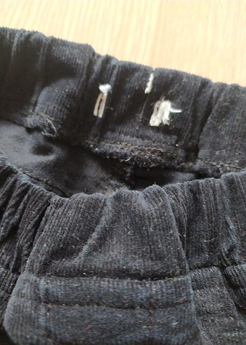 Kız Siyah Elastik Bel kadife Pantolon - Görsel 4