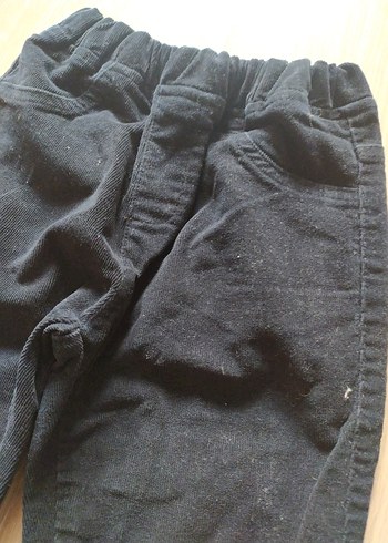 Kız Siyah Elastik Bel kadife Pantolon - Görsel 3