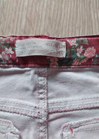 Bordo Renkli Çiçek Desenli Kız Pantolonu - Görsel 4