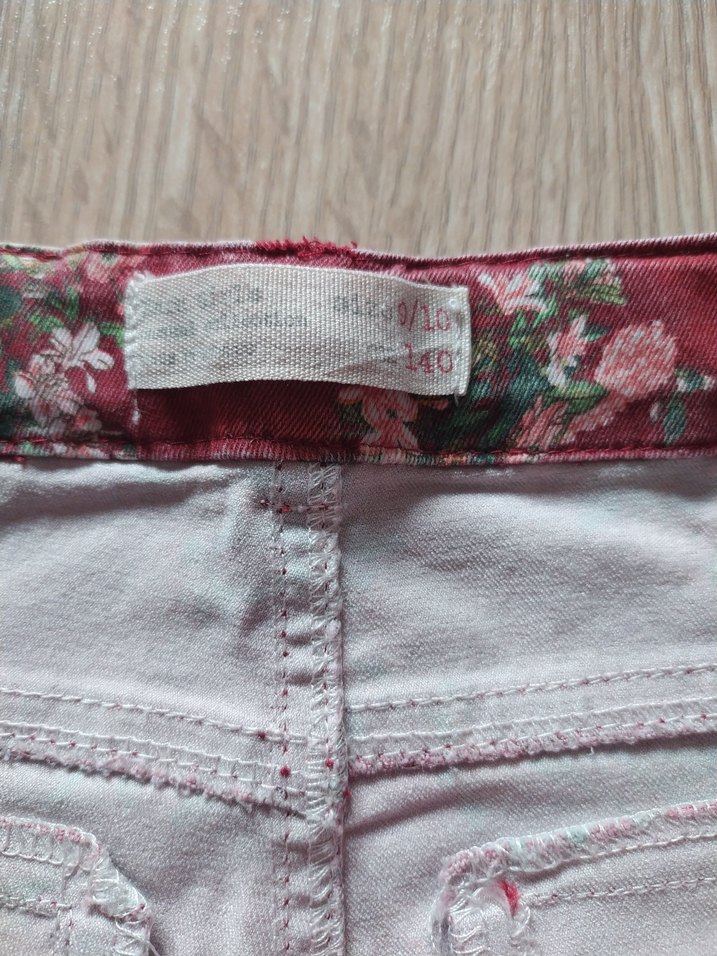 Bordo Renkli Çiçek Desenli Kız Pantolonu - Görsel 4