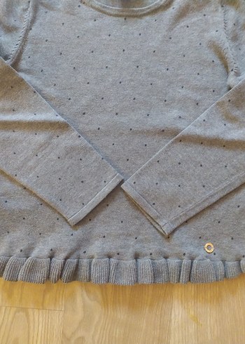 Kız Çocuk Gri Triko Uzun Kollu Kazak - Görsel 3