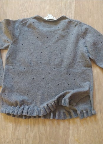 Kız Çocuk Gri Triko Uzun Kollu Kazak - Görsel 6