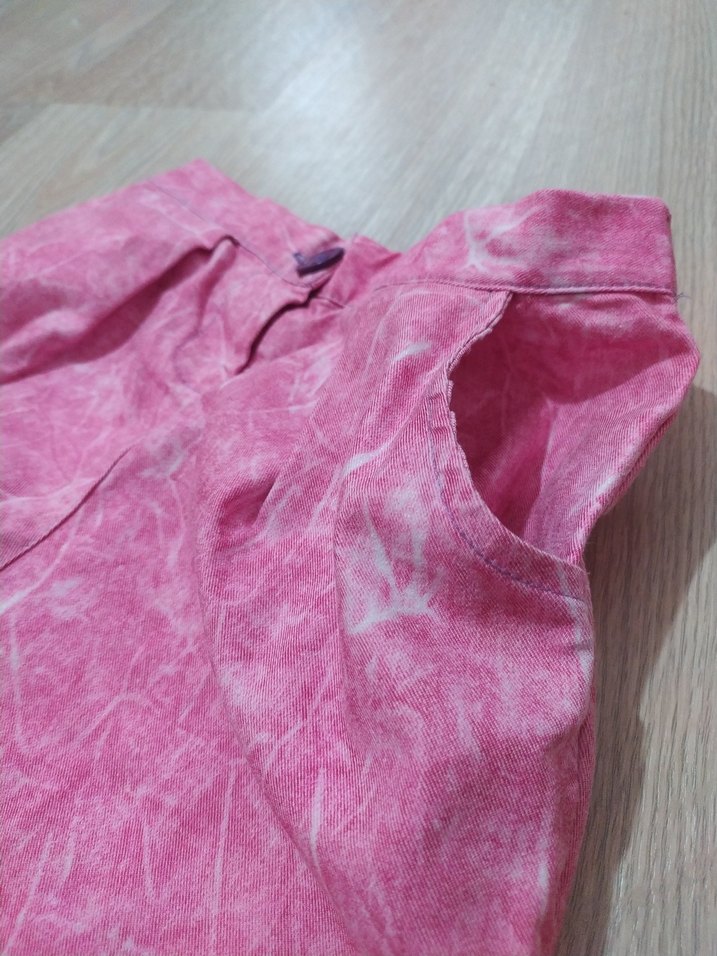 Pembe Bağlama Desenli Kumaş Pantolon - Görsel 5