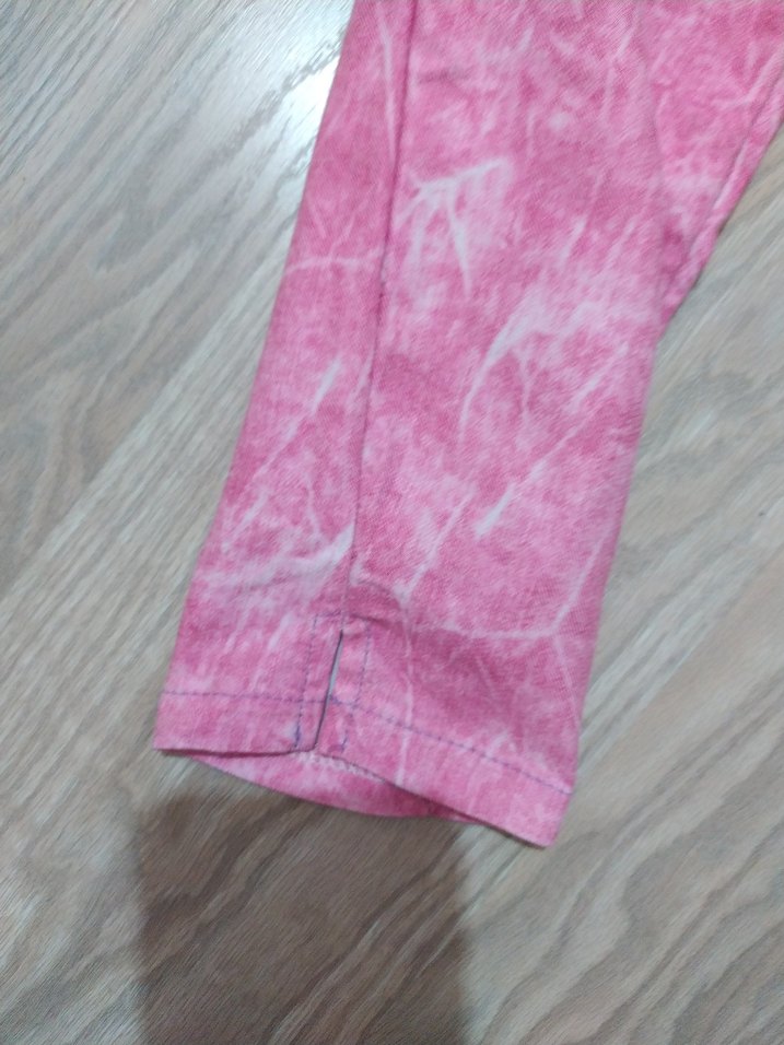 Pembe Bağlama Desenli Kumaş Pantolon - Görsel 4