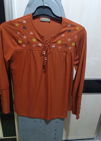 Bohem Nakışlı Uzun Kollu Kadın Bluz - Görsel 2