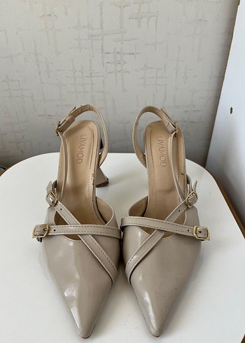 Bej Topuklu Kadın Ayakkabı - Görsel 2