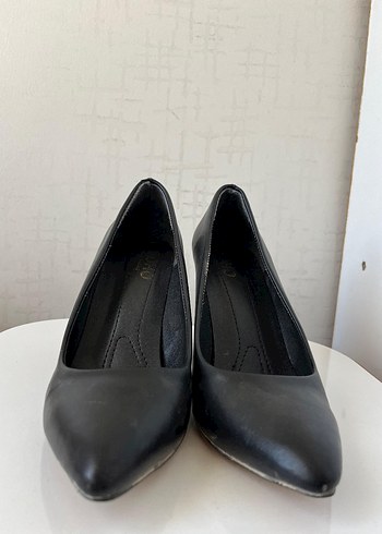 Siyah Tokalı Kadın Kalın Topuklu Stiletto - Görsel 2