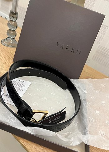 Siyah Deri Kadın Kemer VAKKO Tokalı - Görsel 4