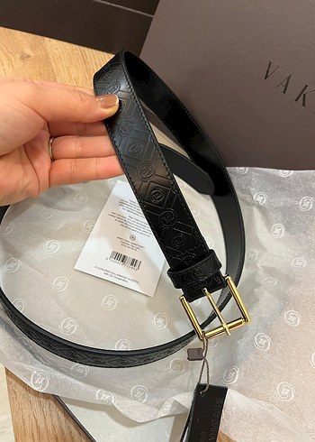Siyah Deri Kadın Kemer VAKKO Tokalı - Görsel 2
