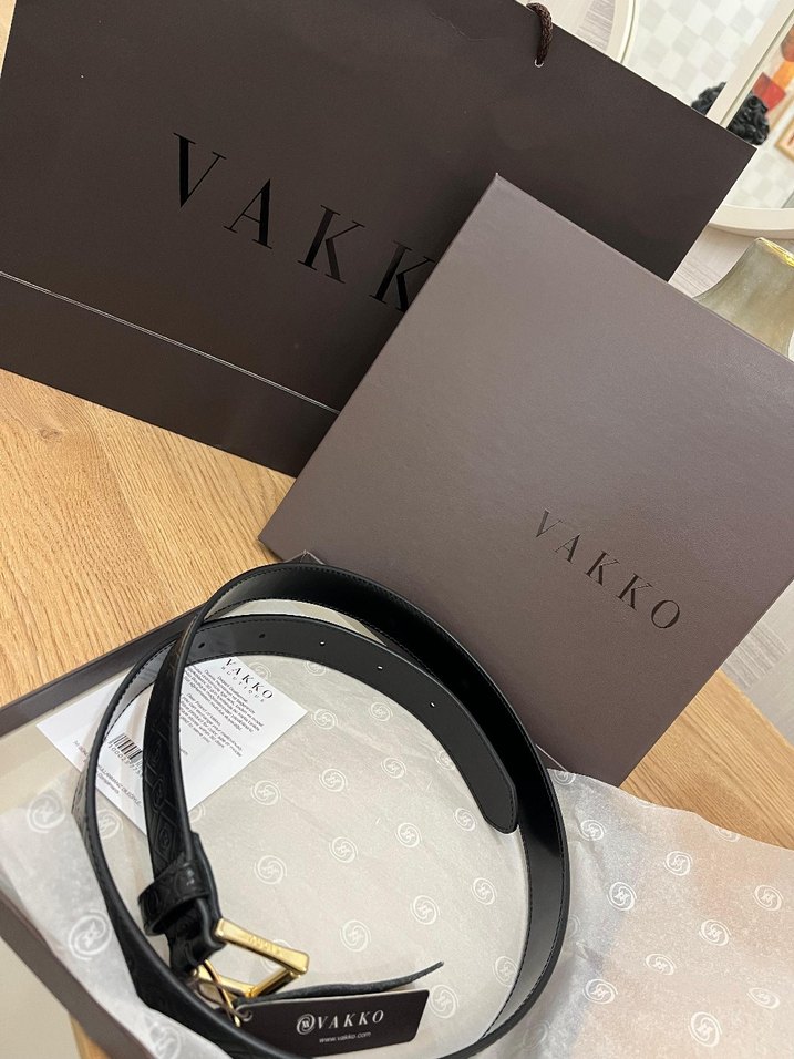 Siyah Deri Kadın Kemer VAKKO Tokalı - Görsel 5