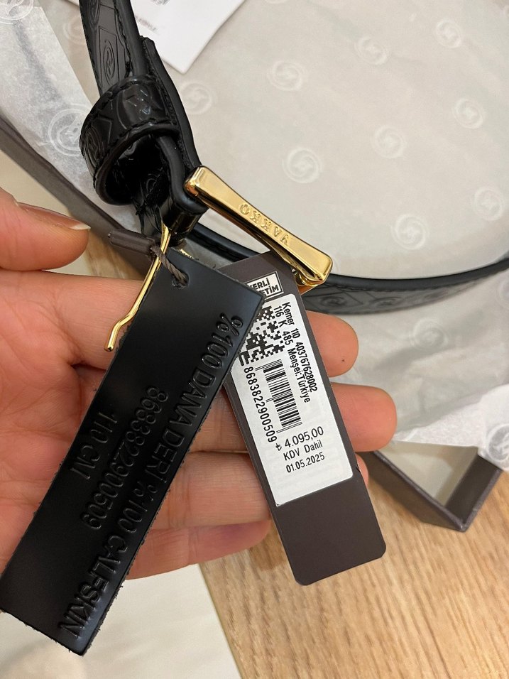 Siyah Deri Kadın Kemer VAKKO Tokalı - Görsel 3