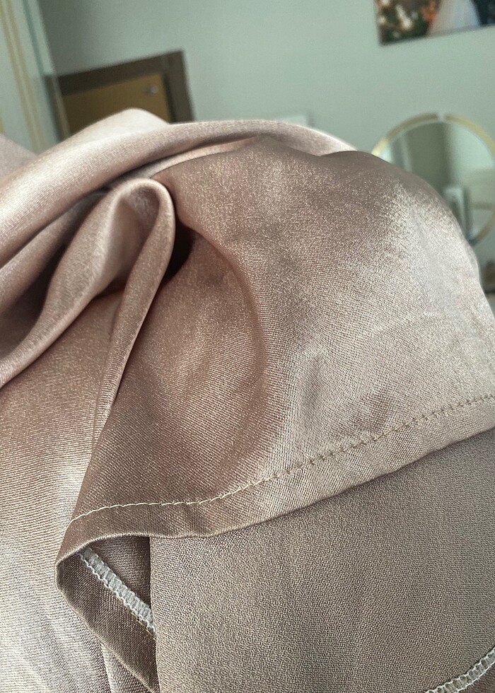 Vizon rengi elbise - Görsel 4