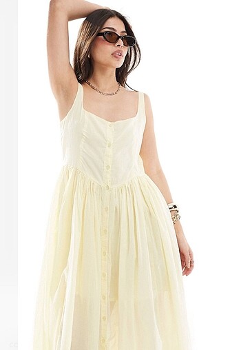 s Beden sarı Renk Asos etiketli elbise