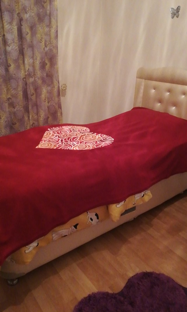 Bordo Parlak Baskılı polar Battaniye - Görsel 2