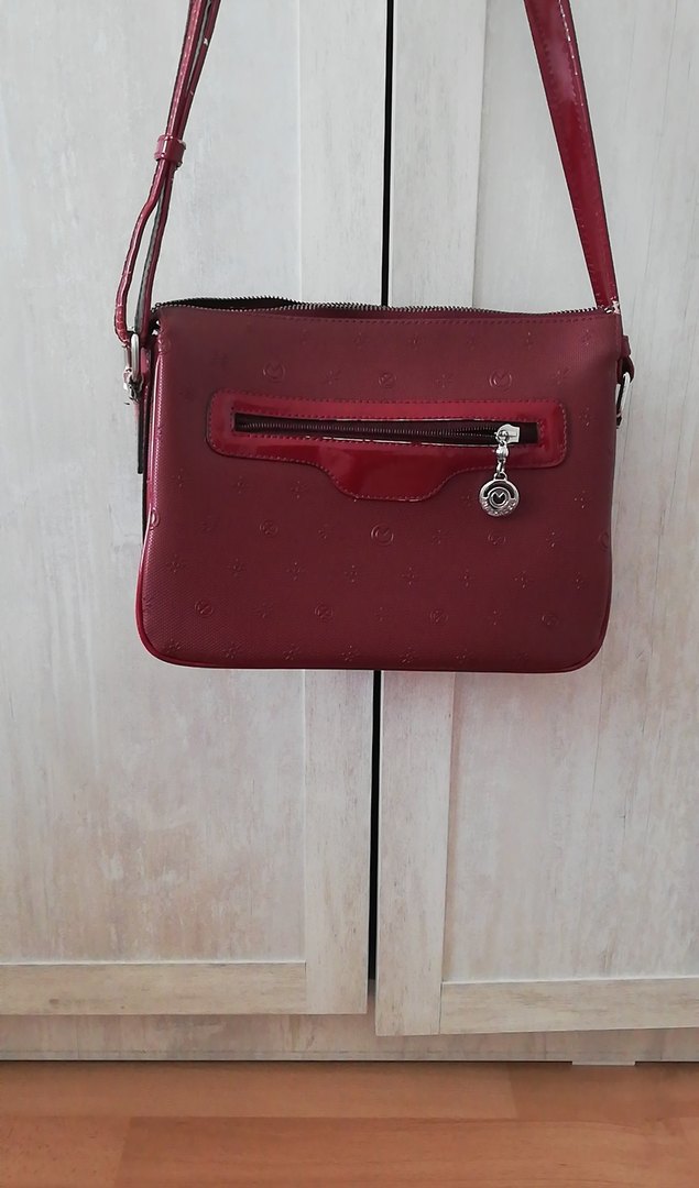 Bordo Deri Kadın Askılı Çanta - Görsel 5