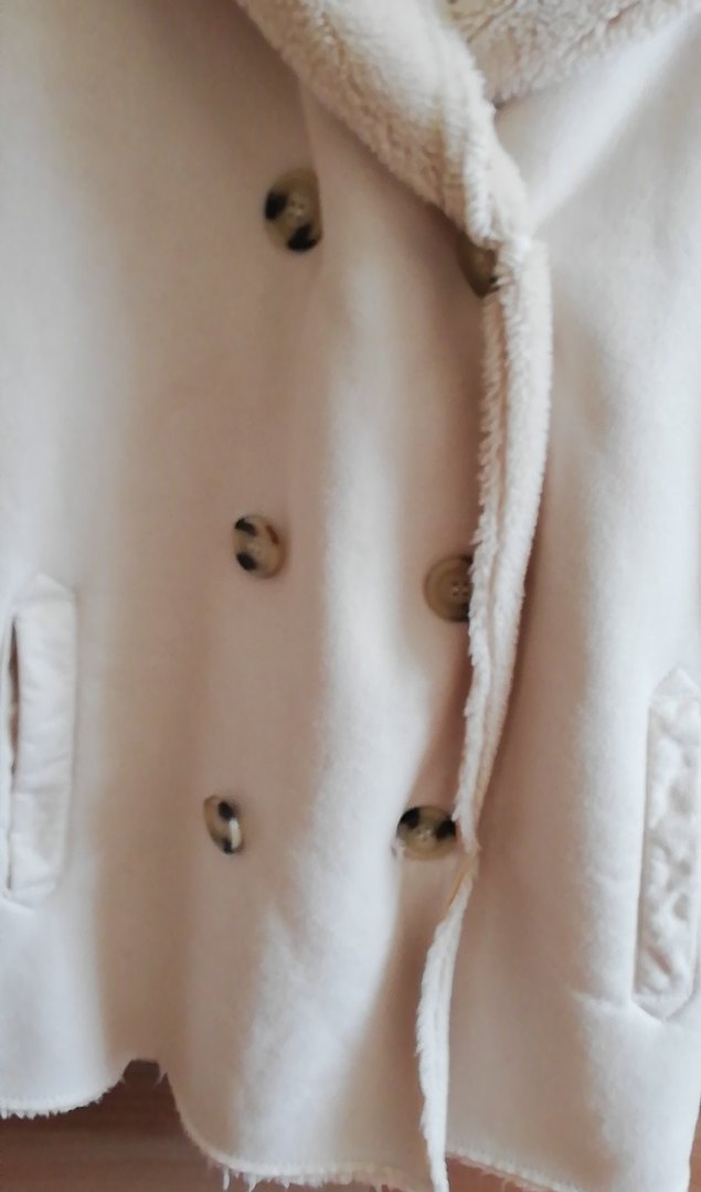 Düğmeli krem Midi Kadın Ceket - Görsel 3