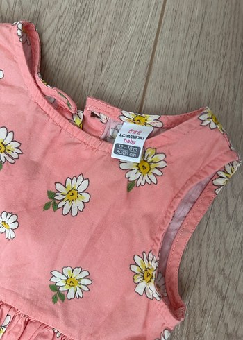 Kız Çocuk Papatya Desenli Pembe Elbise - Görsel 2